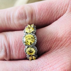 Diamonique Canary yellow Diamond band